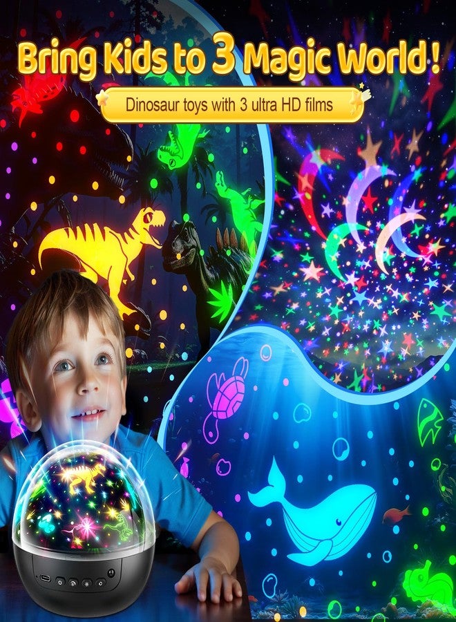 Staryou Dinosaur Toys for Kids 3-5, 【Remote+3 Films+93 Effects】 Dinosaur Toys for Kids 2-4, 【3 Timer+5 Brightness】 3 Year Old Boy Gift, Rotate 3 Year Old boy Birthday Gift, Boys Christmas Gifts Boys - Image 3
